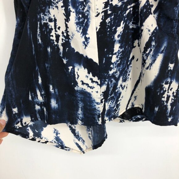 Nordstrom  4SI3NNA Blue Tie dye Plunge Asymmetric Tank Top size M - Picture 9 of 15